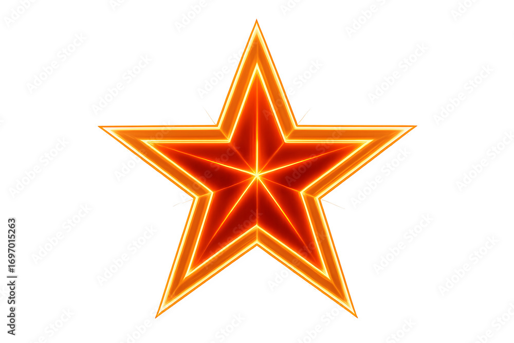 Obraz premium Decorative red and golden Christmas star festive illustration perfect for holiday tree toppers, seasonal cards, and celebration artwork design