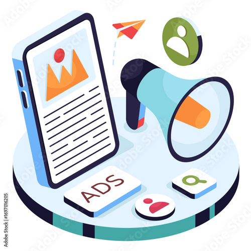 Modern design illustration of social media marketing