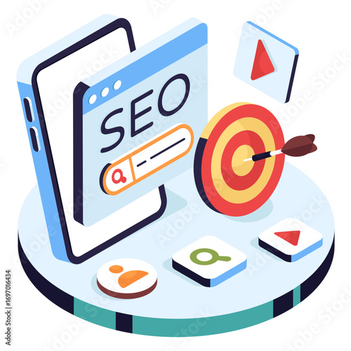 Conceptual isometric design illustration of se website