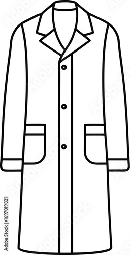 outline of protective lab coat hanging.