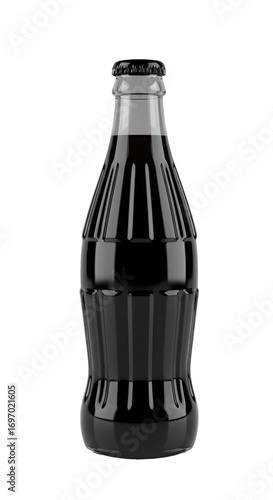 3D black glass soda bottle