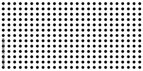Black polka dots seamless pattern on white background. Halftone minimalist abstract
 modern dotted