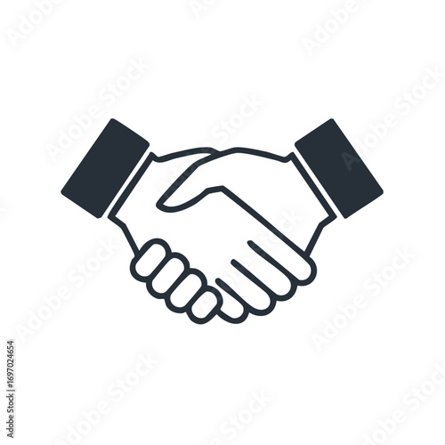 Business partners handshaking with a bond of mutual agreement and respect. A deal done or a business partnership between two parties