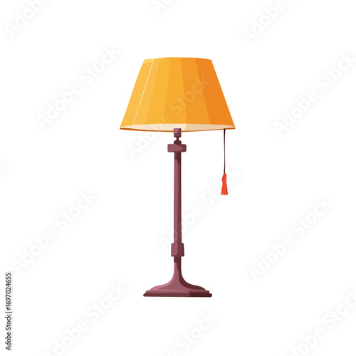 A warm light emanating from an elegant floor lamp, highlighting its simple design and inviting ambiance