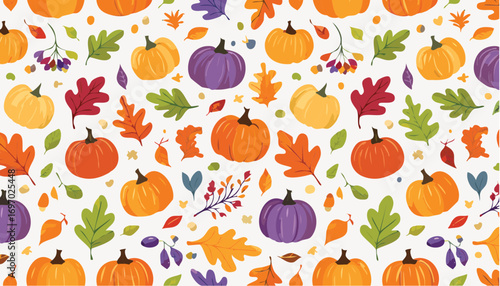 seamless pattern with pumpkins