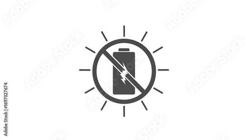 A graphic symbol of a prohibited battery