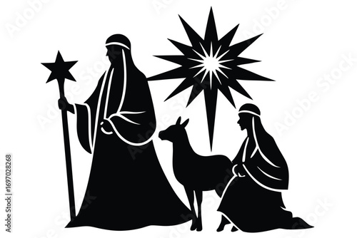 star of bethlehem silhouette vector art