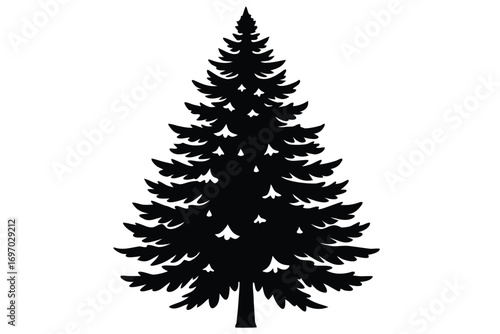 winter pine silhouette vector art