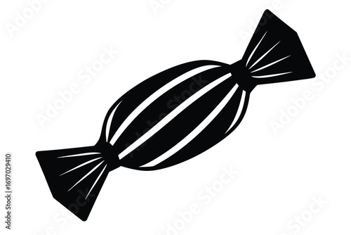 wrapped candy silhouette vector art