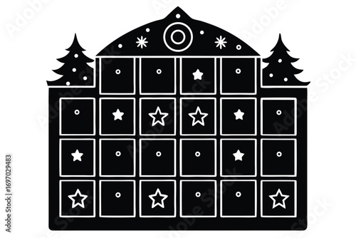 advent calendar silhouette vector art