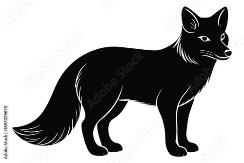 arctic fox silhouette vector art