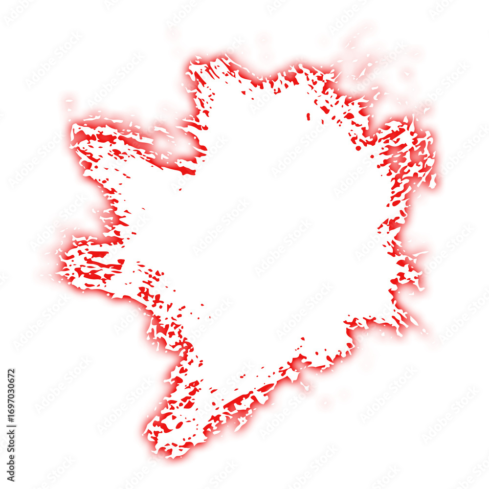 Obraz premium Abstract red and white blot on black background