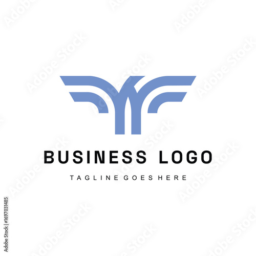 Geometric bird logo with spread wings