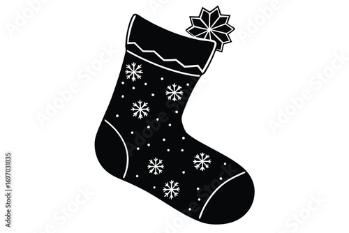 christmas stocking silhouette vector art