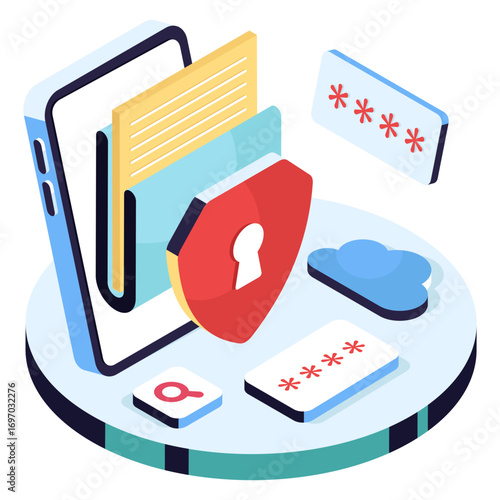 Premium download illustration of folder security