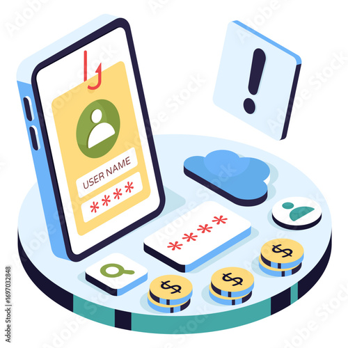 Unique design illustration of profile phishing