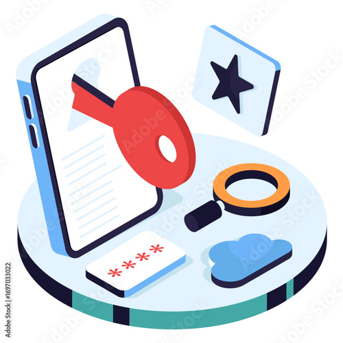 Conceptual isometric design illustration of mobile access