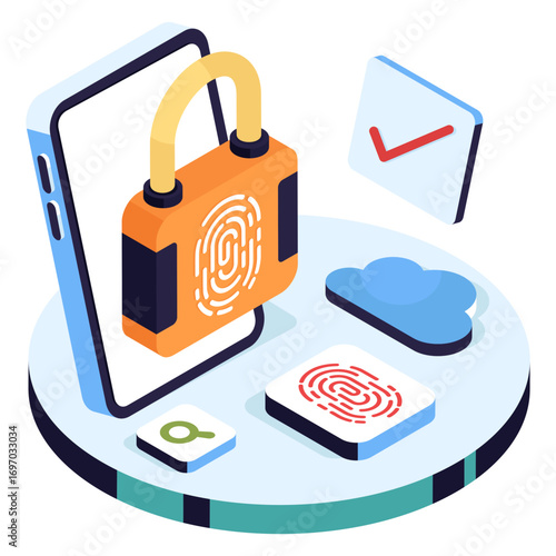 Conceptual isometric design illustration of mobile access