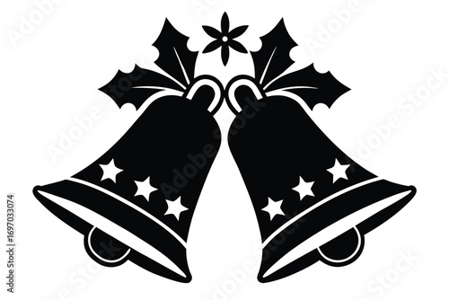 holiday bells silhouette vector art