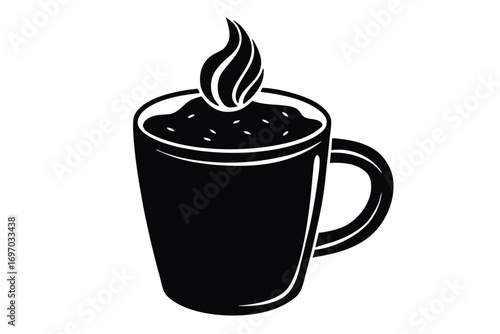 hot chocolate mug silhouette vector art
