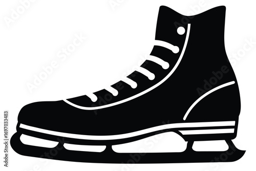 ice skate silhouette vector art