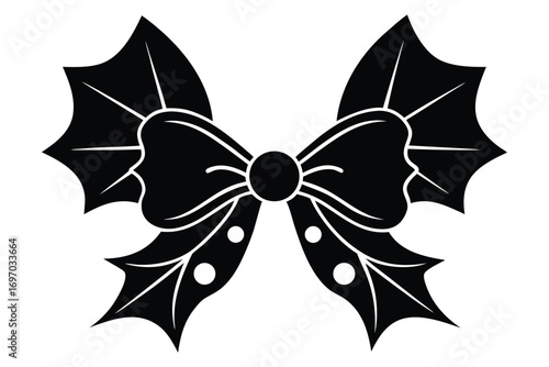 mistletoe bow silhouette vector art