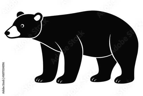 polar bear cub silhouette vector art