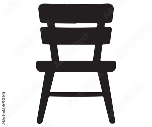 Silhouette of wooden chair furniture seat illustration