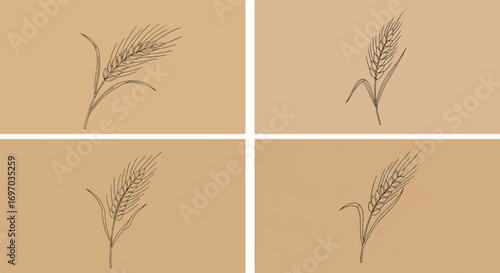 Elegant Wheat Silhouette on Earth Tones