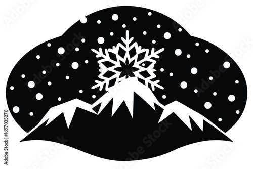 snowfall silhouette vector art