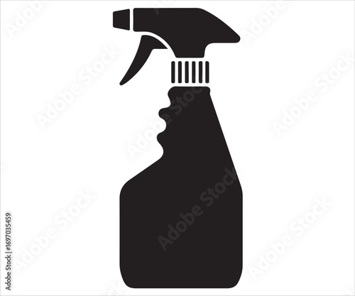 Silhouette of spray bottle cleaner household detergent illustration