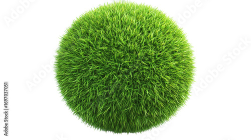 Green Grass Ball on Transparent Background for Ecological and Environmental Concepts