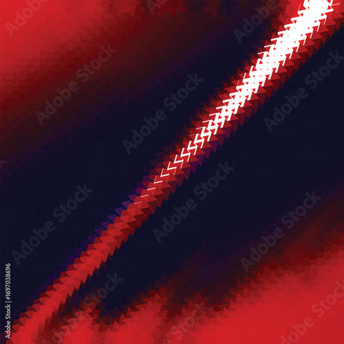 Abstract red navy halftone gradient vector background with diagonal divide and bright white edges neon glitch effect modern digital texture for posters banners and covers