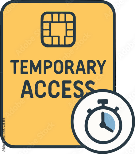 Temporary access pass time-limited credential chip illustration