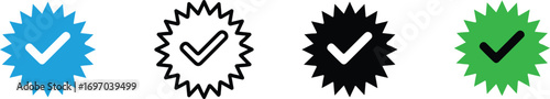 Verified badge check mark symbol for social media and websites