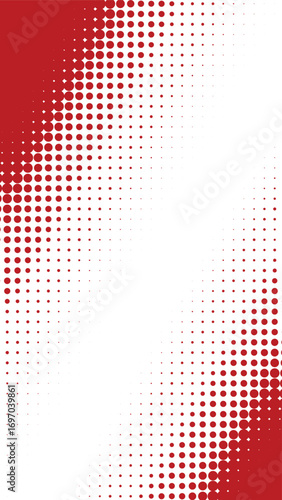 Abstract halftone pattern with red accents and blurred color splashes for dynamic background design vector
