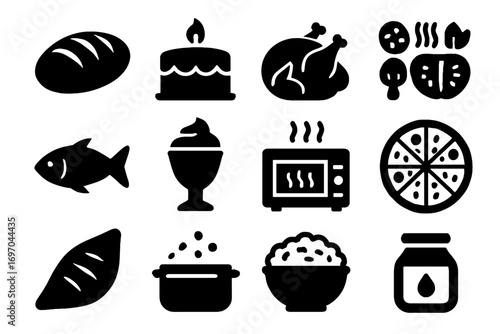 Dessert preset reheating smart pastry dish puff vector bread oven icon mode