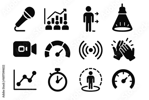 Vector loop performance ring alignment zone projection graph virtual icon icons delivery