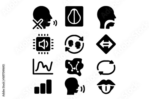 Intonation multilingual graph audio regional vector map set visualization icon key repeat