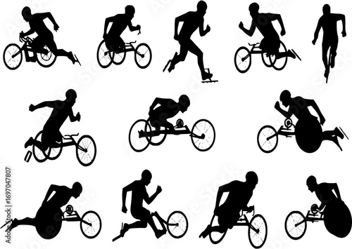 Race sport disability athlete silhouette
