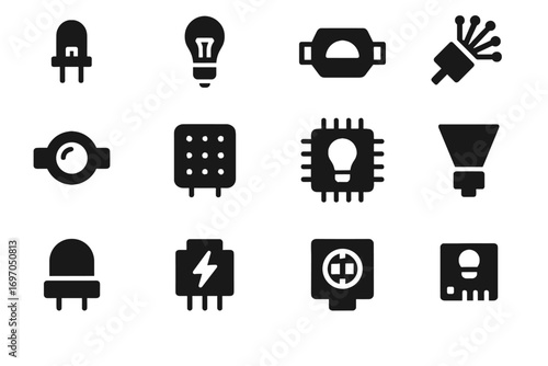 Miniature vector chip bulb reflector smart cover optic lighting icon lens