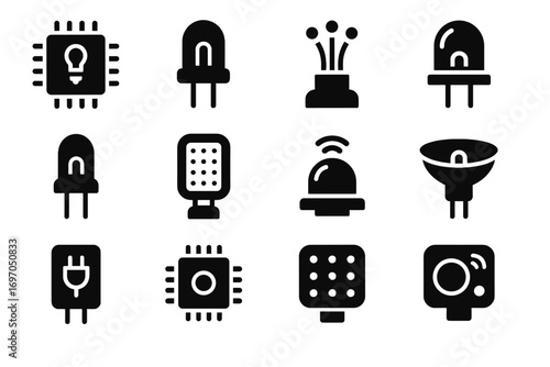 Lighting smart diode light icon vector tiny module nano cover lamp unit