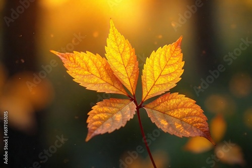 Close-up of shimmering golden leaves, bathed in ethereal light, exhibiting an otherworldly, mystical glow Perfect for fantasy, magical, and spiritual themes , sacred, abstract, autumn