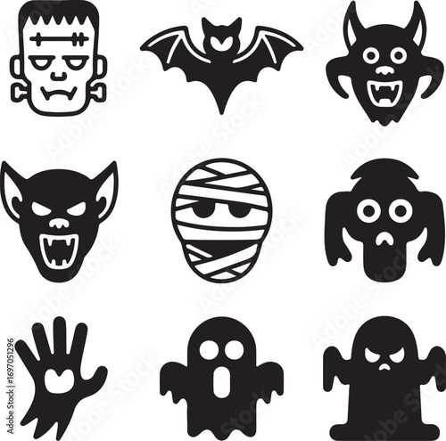 Collection of Halloween Icons and Figures