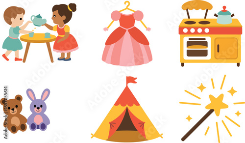 Playtime Adventures A Colorful Collection of Toys and Games for Children's Imaginary Worlds