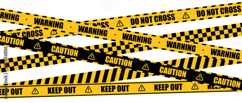 Safety Tape Warning Graphic for Construction, Hazardous Zones, and Industrial Precaution Design
