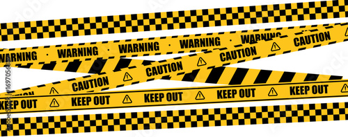 Yellow Black Warning Tape Pattern for Construction Sites, Safety Barricades, and Industrial Zones
