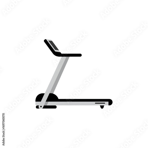 Flat Treadmill Illustration Vector, Neutral Colors, Isolated in a White Background