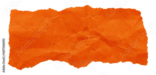 Wallpaper Mural Ripped piece of bright orange crumpled paper, isolated element to create autumn holiday collage Torontodigital.ca