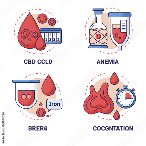 Illustrated Blood Health Infographic with Medical Concepts